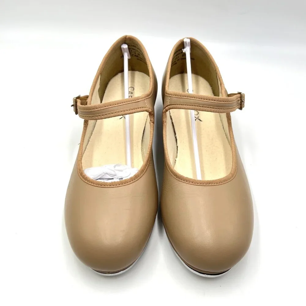 Capezio Womens Size 7.5 3800 Mary Jane Caramel Tan Buckled Dance‎ Tap Shoes